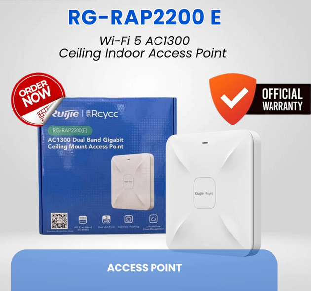 Akses Point Model Ceiling RG-RAP2200(E) Reyee Wi-Fi 5 1267Mbps